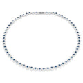 Collana Tennis Una Angelic Taglio Round Blu Placcato rodio - COLLANA