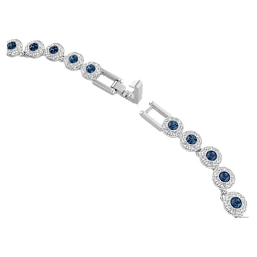 Collana Tennis Una Angelic Taglio Round Blu Placcato rodio - COLLANA