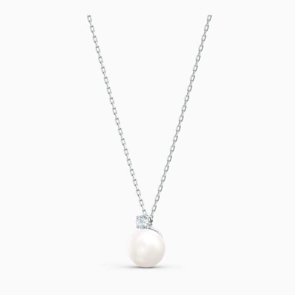 COLLANA TREASURE PEARL, BIANCO, PLACCATO RODIO