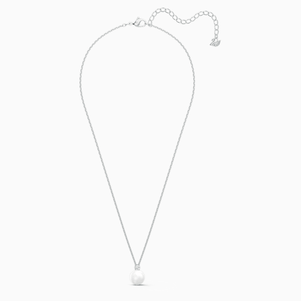 COLLANA TREASURE PEARL, BIANCO, PLACCATO RODIO