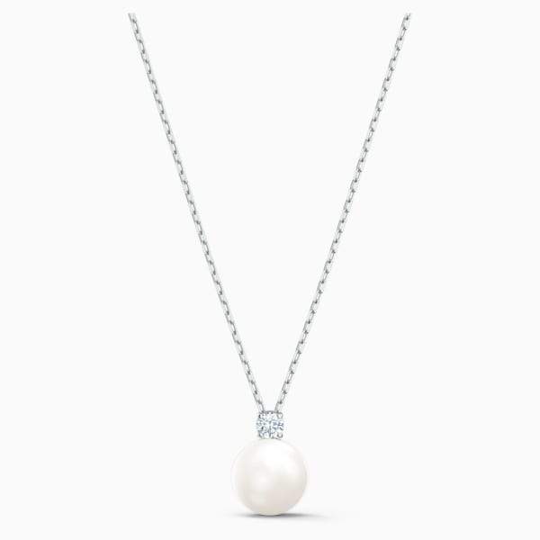 COLLANA TREASURE PEARL, BIANCO, PLACCATO RODIO