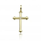 Croce in Oro Giallo 750 con Brillanti Bianchi - ciondoli