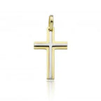 Croce in oro giallo ed oro bianco - ciondoli