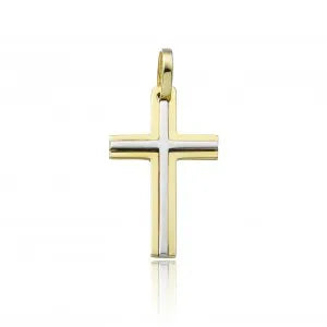 Croce in oro giallo ed oro bianco - ciondoli