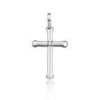 Croce oro bianco con diamante - ciondoli