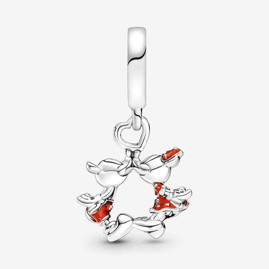 Disney, charm Pendente Mickey Mouse & Minnie, Il Bacio