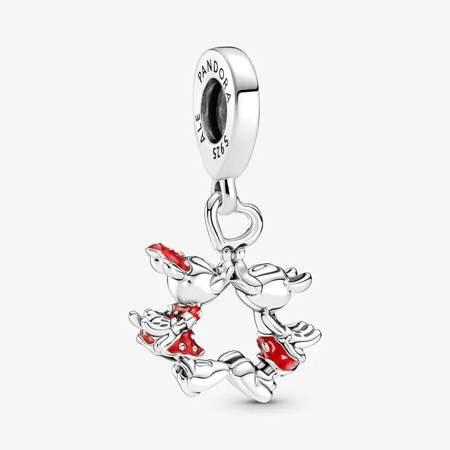 Disney, charm Pendente Mickey Mouse & Minnie, Il Bacio