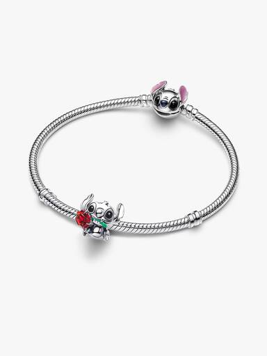 Disney Lilo & Stitch Stitch con la rosa Argento Sterling 925 - CHARM
