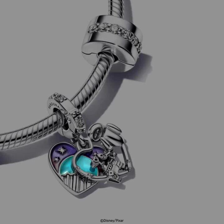 Disney, Wall-E, Pendente a Cuore Eve e Wall-E che si illumina al buio