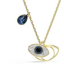 Pendente Symbolica Evil eye, Blu, Placcato color oro