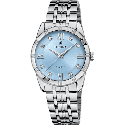 OROLOGIO FESTINA F16940/E BLU CON CINTURINO IN ACCIAIO INOSSIDABILE 316L, DONNA.