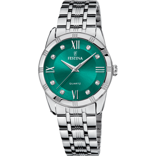 Orologio Festina F16940/1F Verde Donna con Cinturino in Acciaio Inossidabile 316L