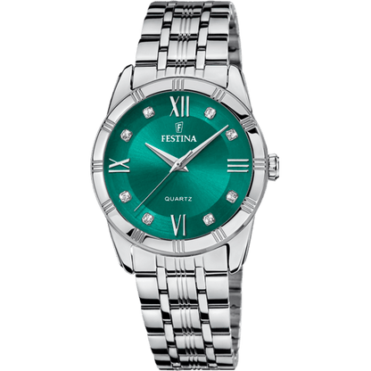 Orologio Festina F16940/1F Verde Donna con Cinturino in Acciaio Inossidabile 316L