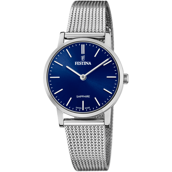 OROLOGIO FESTINA SWISS MADE F20015/2 BLU CINTURINO IN ACCIAIO, DONNA