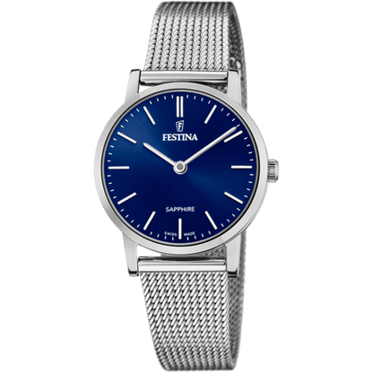 OROLOGIO FESTINA SWISS MADE F20015/2 BLU CINTURINO IN ACCIAIO, DONNA