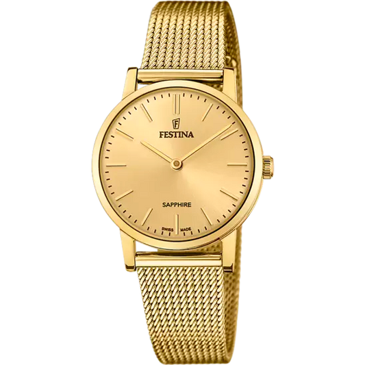 OROLOGIO FESTINA F20023/2 CHAMPAGNE CINTURINO IN ACCIAIO, DONNA