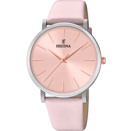 OROLOGIO FESTINA BOYFRIEND F20371/2 CON CINTURINO IN PELLE ROSA, DONNA.