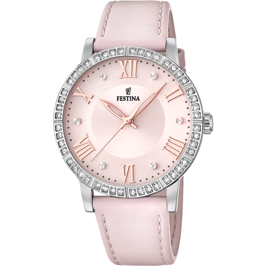 OROLOGIO FESTINA COLLEZIONE BOYFRIEND F20412/2 CON CINTURINO IN PELLE ROSA, DONNA.