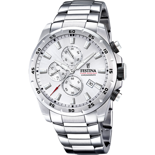 OROLOGIO FESTINA TIMELESS CHRONOGRAPH F20463/1 ARGENTO CINTURINO IN ACCIAIO, UOMO