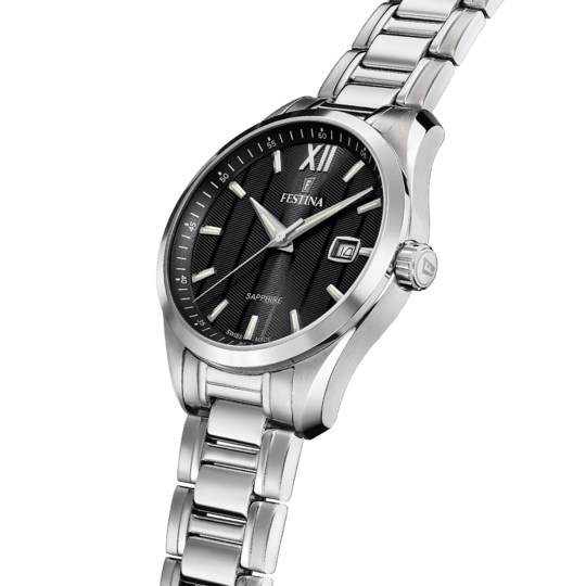 FESTINA SWISS OROLOGIO DA UOMO NERO SWISS MADE IN ACCIAIO INOSSIDABILE