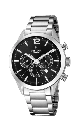 FESTINA TIMELESS CHRONOGRAPH F20343 / 8 ACCIAIO OROLOGIO, ARMYS, UOMO