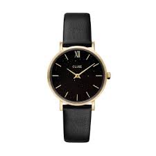 Gift Box Minuit Special Mesh Gold Colour & Leather Strap