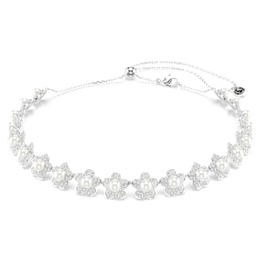 Girocollo Ariana Grande x Swarovski Crystal Pearl Taglio Round Bianco Placcato rodio - COLLANA