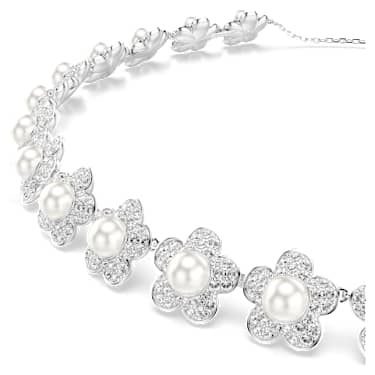 Girocollo Ariana Grande x Swarovski Crystal Pearl Taglio Round Bianco Placcato rodio - COLLANA