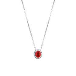 Girocollo Mirco Visconti in Oro Bianco con Rubino (0.59 ct) e Diamanti - COLLANE