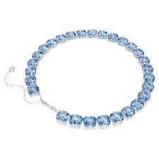 Collana Millenia Taglio Cushion, Blu, Placcato rodio