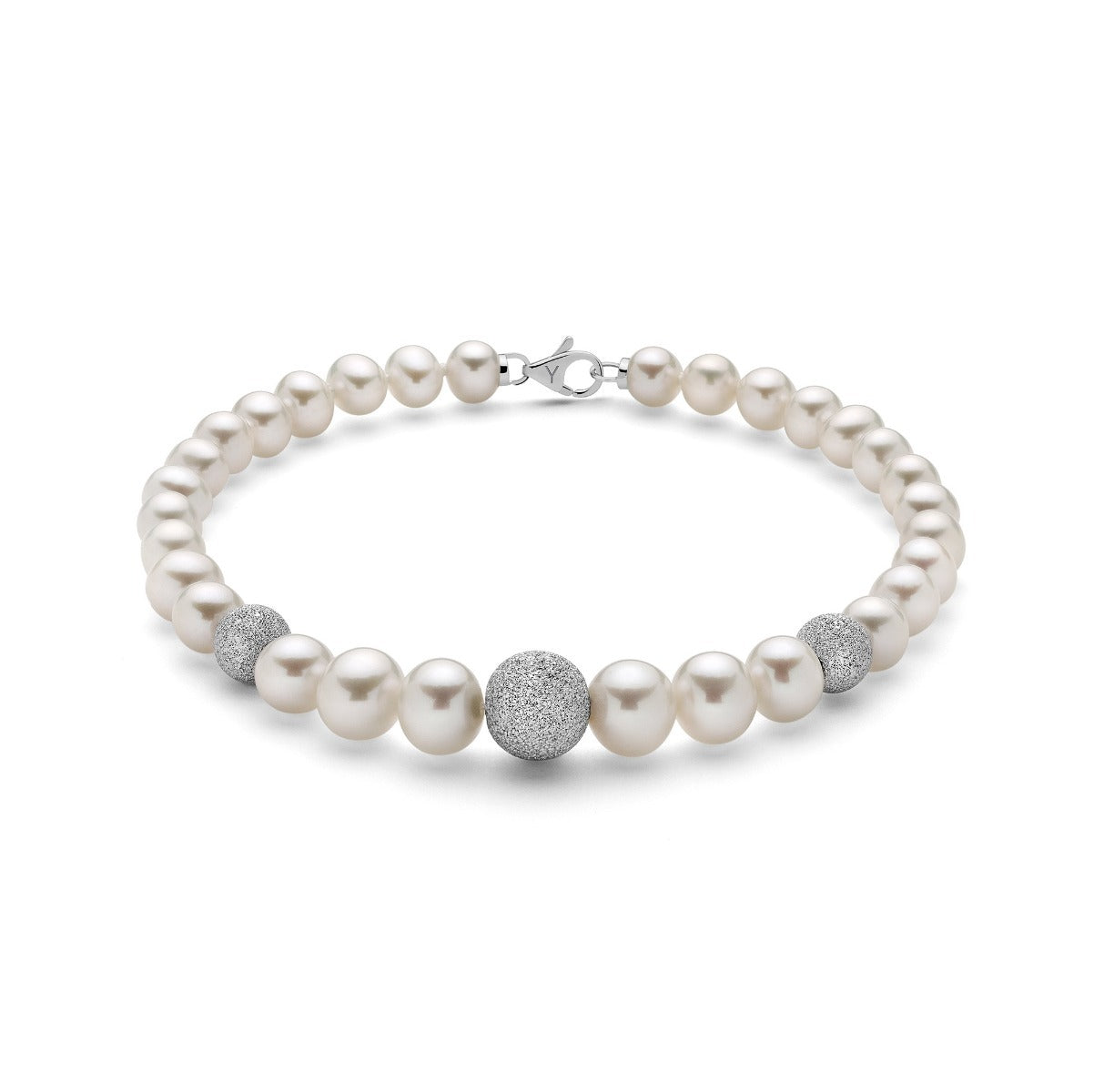 Bracciale Yukiko in Oro Bianco 18kt e Perle Vere – Collezione Boule e Fantasia | PBR999YV