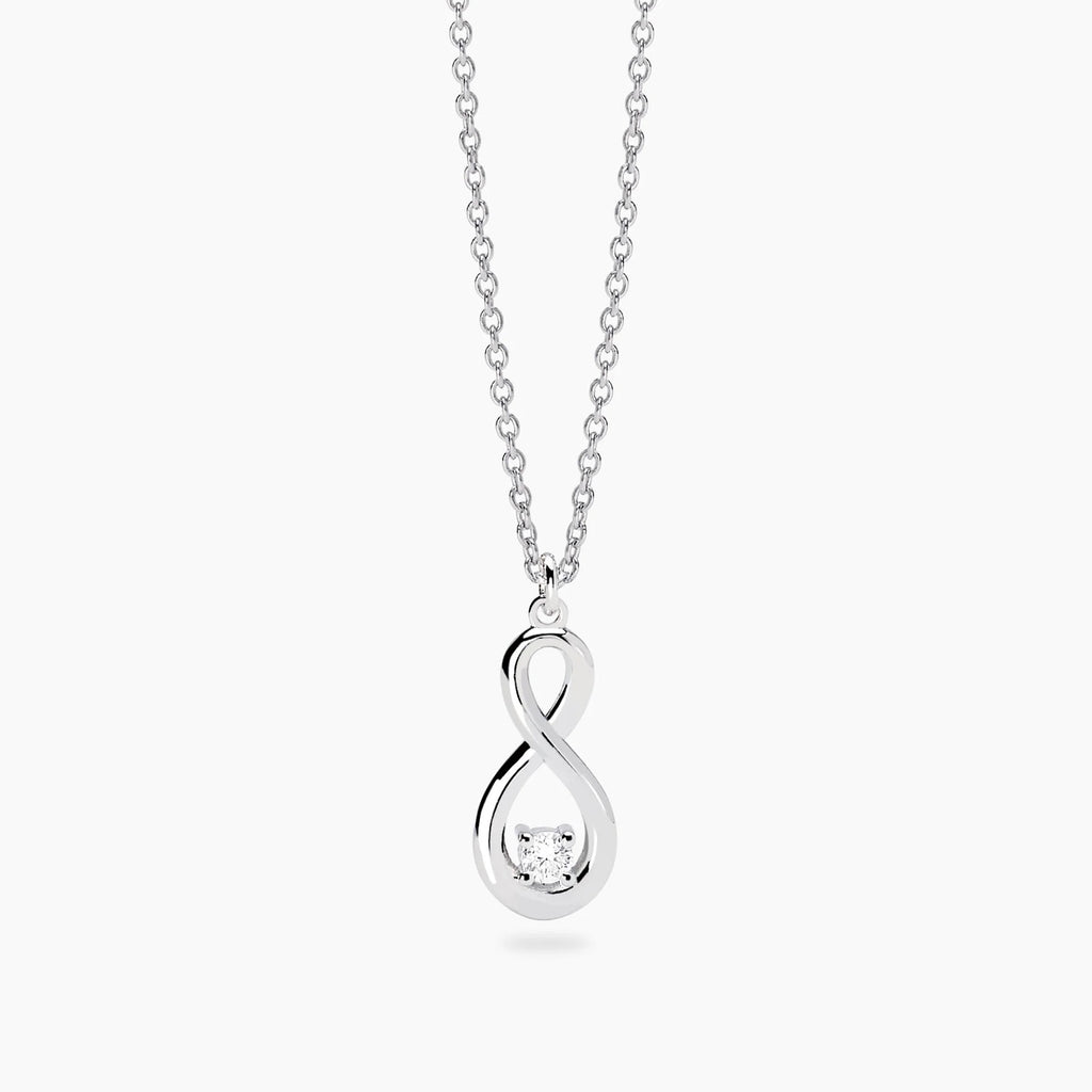 Girocollo con Infinito e Diamante Lab-Grown 0,06 ct – Mabina Gioielli
