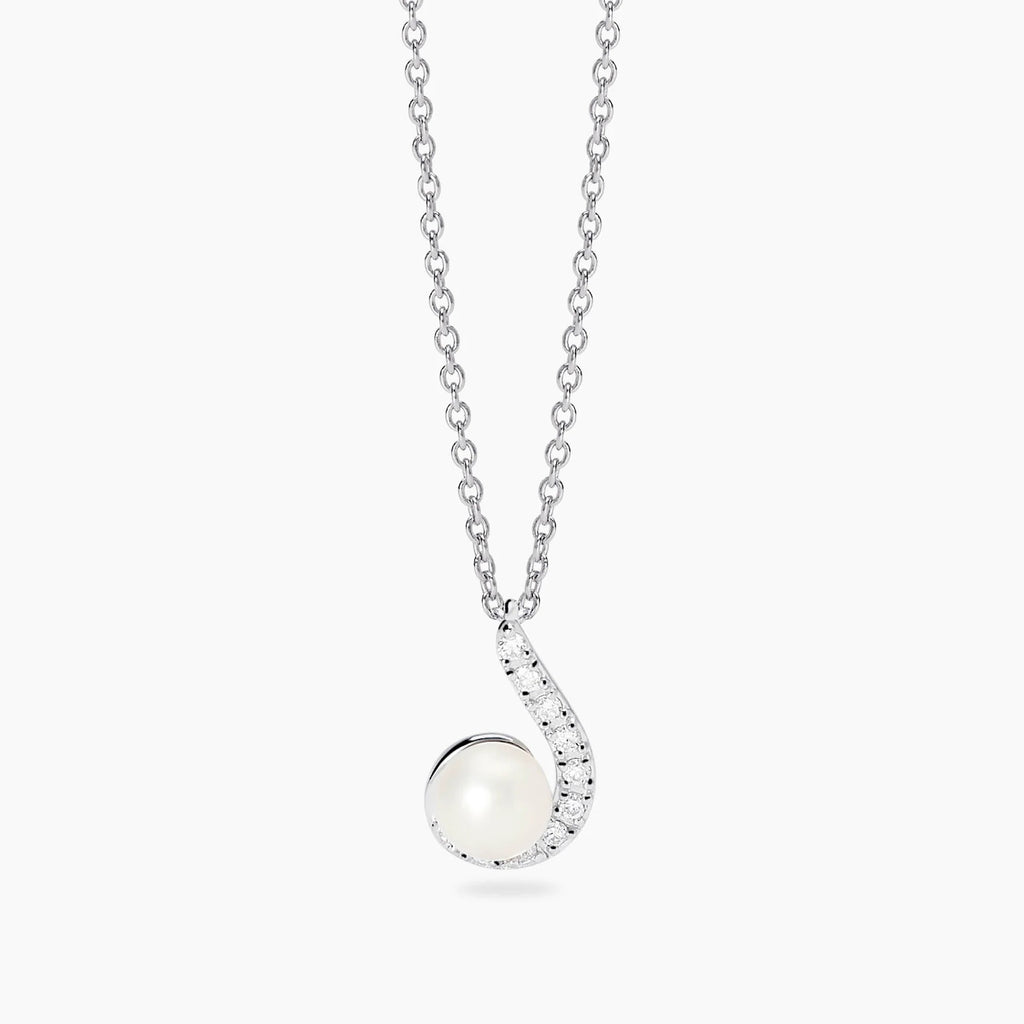Girocollo Mabina in Argento con Perla Coltivata e Diamanti Lab-Grown 0.01ct