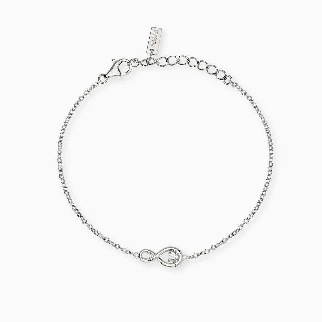 Bracciale con Infinito e Diamante Lab-Grown 0,06 ct – Mabina Gioielli