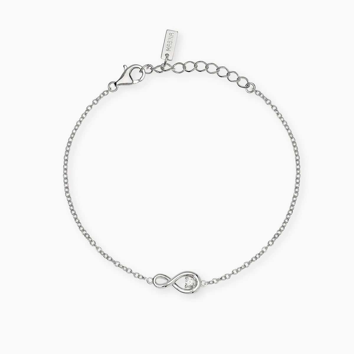 Bracciale con Infinito e Diamante Lab-Grown 0,06 ct – Mabina Gioielli