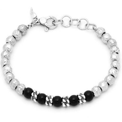 Bracciale Giovanni Raspini Sfere Onice e Treccia in Argento 925