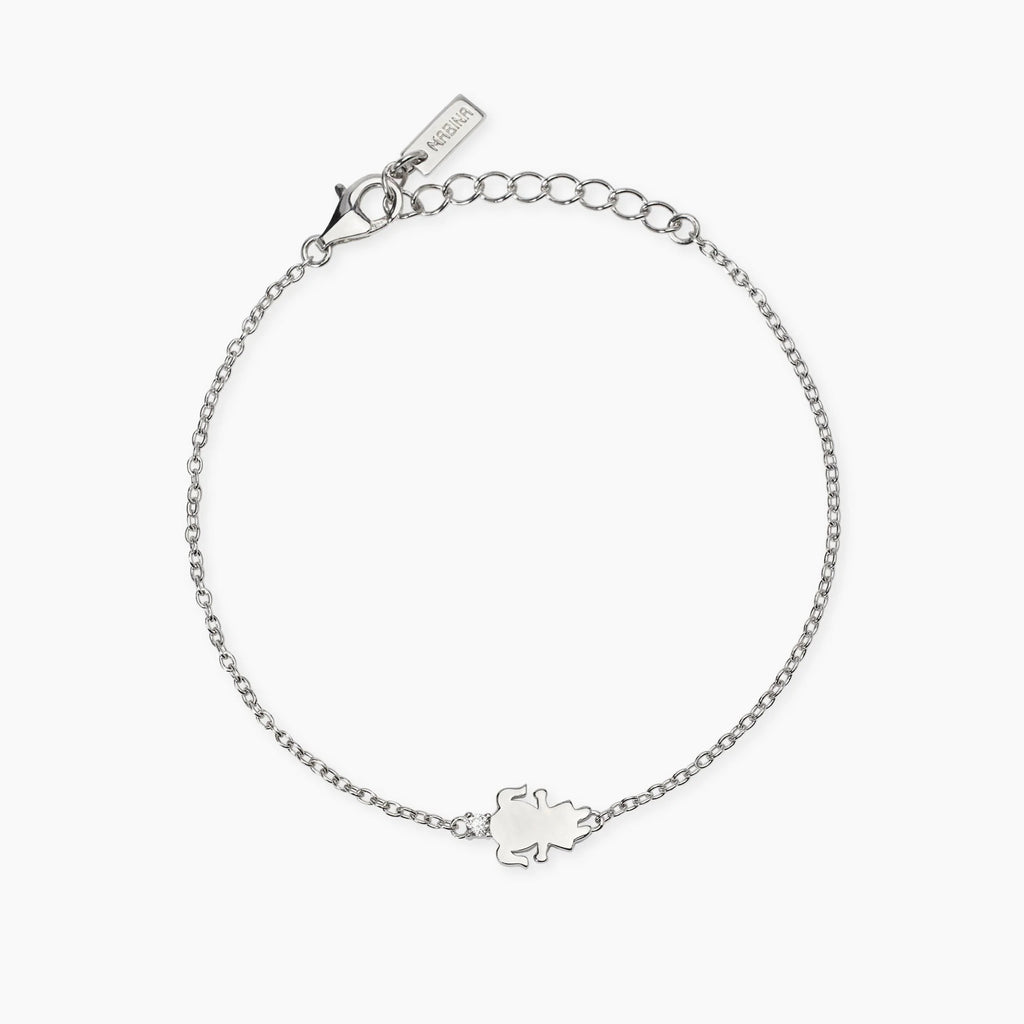 Bracciale con Simbolo Bimba e Diamante Lab-Grown – Mabina Gioielli