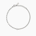 Bracciale con Doppia Catena e Diamante Lab-Grown – Mabina Gioielli