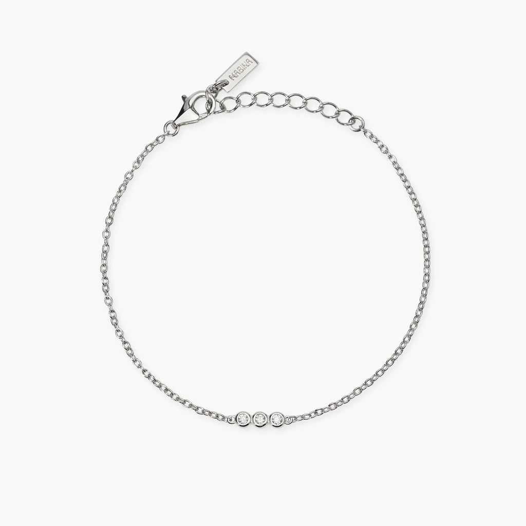Bracciale Trilogy in Argento con Diamanti Lab-Grown – Mabina Gioielli