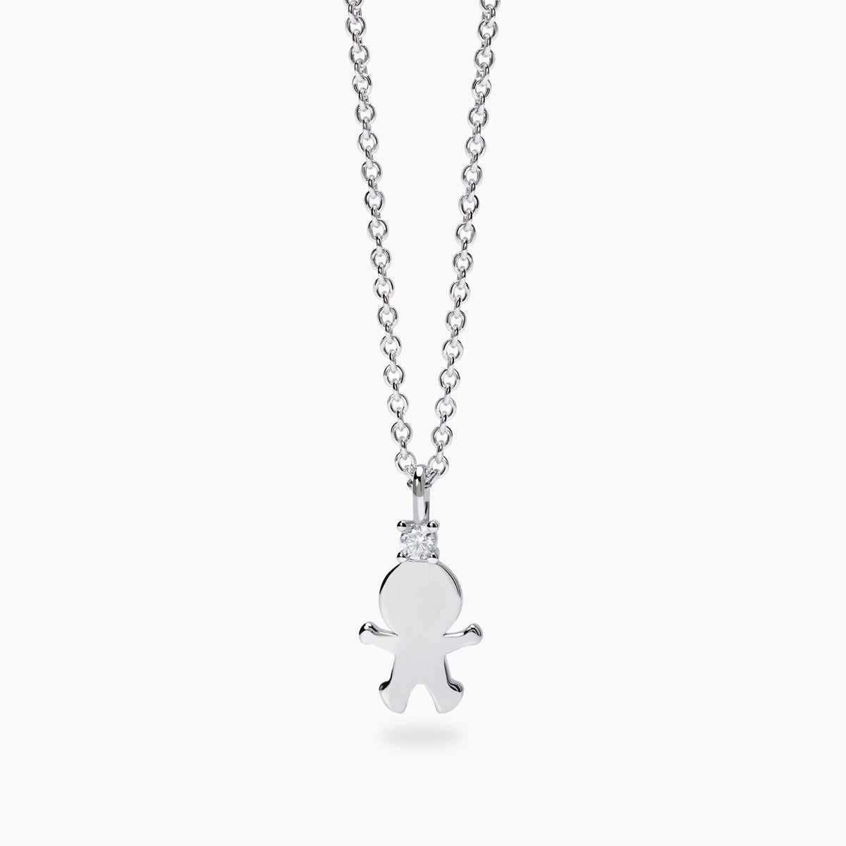 Girocollo con Ciondolo Bimbo e Diamante Lab-Grown – Mabina Gioielli