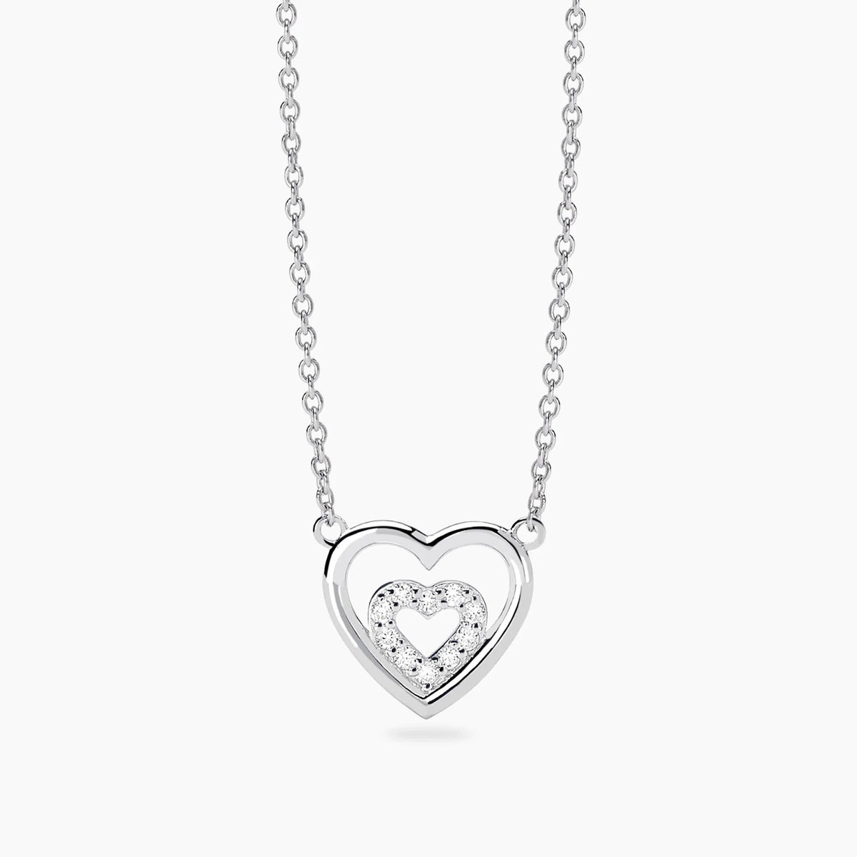 Girocollo con Cuori e Diamanti Lab-Grown – Mabina Gioielli