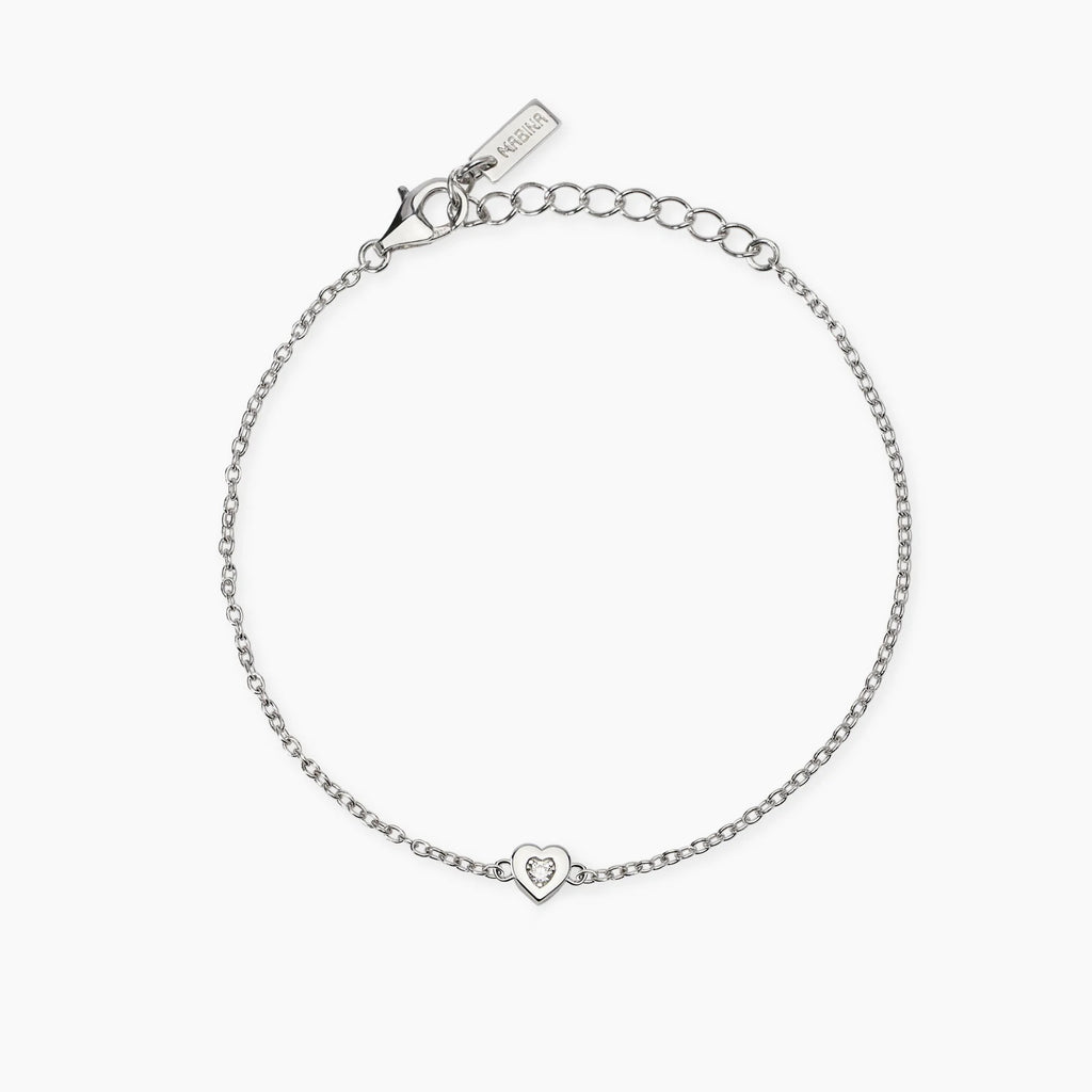 Bracciale con Cuore e Diamante Lab-Grown – Mabina Gioielli
