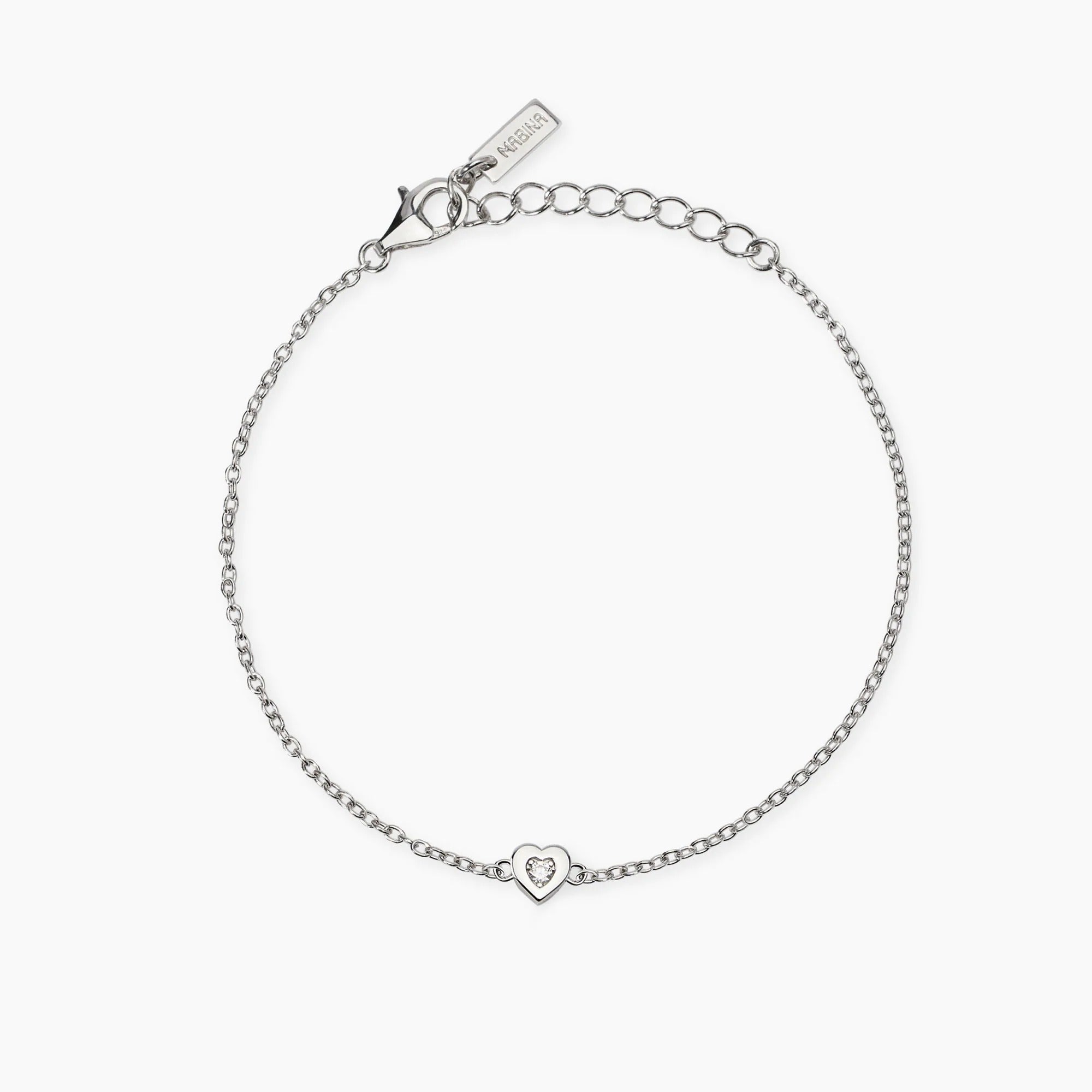 Bracciale con Cuore e Diamante Lab-Grown – Mabina Gioielli