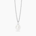 Girocollo con Perla Coltivata e Diamante Lab-Grown 0,08ct – Mabina Gioielli