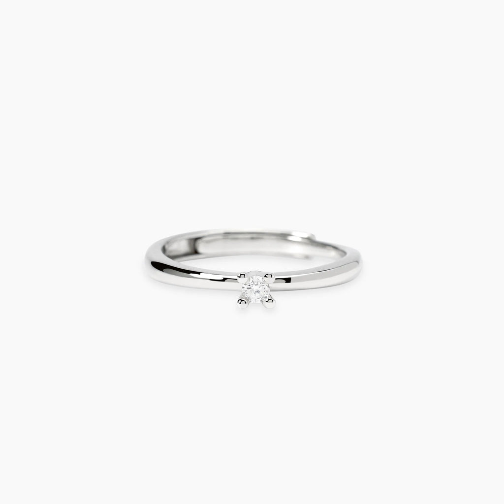 Anello Solitario Mabina con Diamante Lab-Grown 0.06 Carati Argento