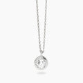 Girocollo Argento Ciondolo Tondo Zirconi