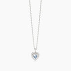 Girocollo Acquamarina Cuore Argento