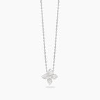 Girocollo Fiore Pavé Zirconi Argento