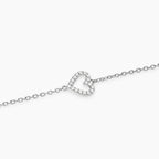 Bracciale con Cuore Tempestato di Diamanti Lab-Grown – Mabina Gioielli