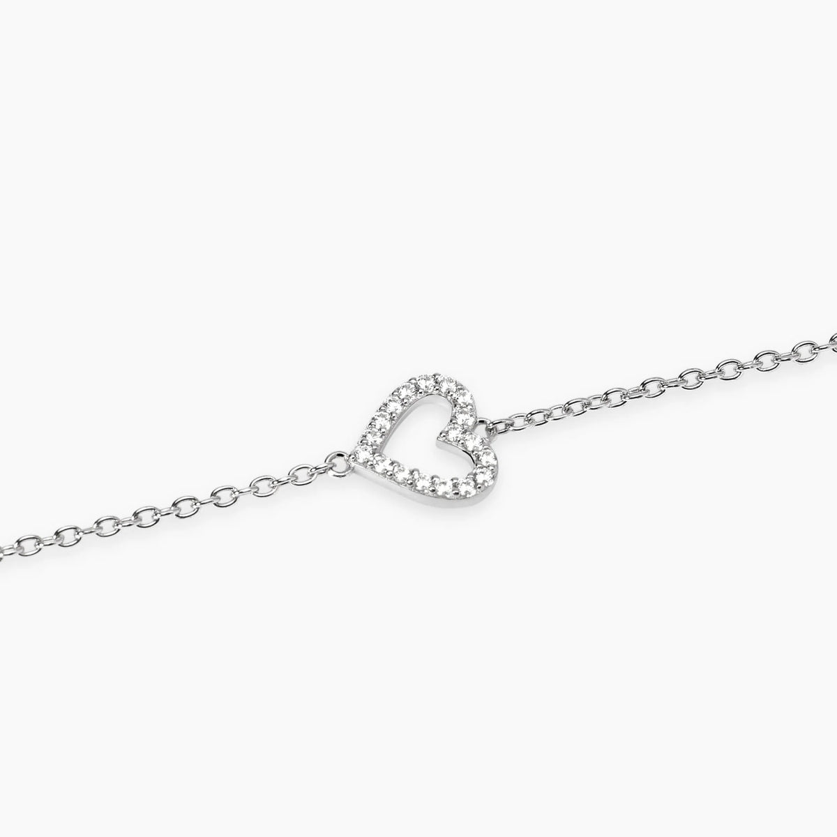 Bracciale con Cuore Tempestato di Diamanti Lab-Grown – Mabina Gioielli